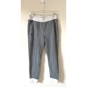 Under Armour Workout Yoga Running Joggers Sweatpants Gray White Size Small